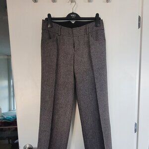 Grey lined wool pants - cuffed